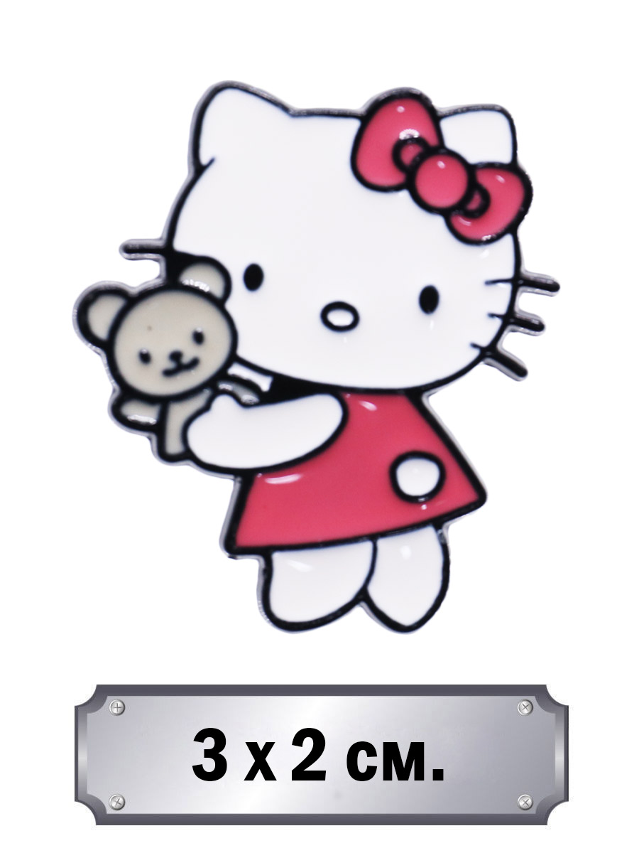 Значок Hello Kitty с Мишкой - фото 1 - rockbunker.ru