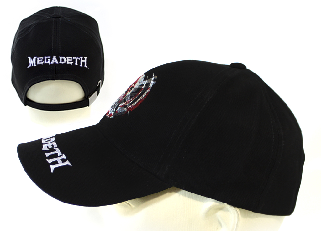 Бейсболка Megadeth с 3D вышивкой белая - фото 2 - rockbunker.ru
