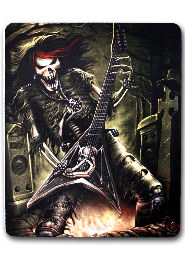 Коврик для мыши RockMerch Скелет гитарист - фото 1 - rockbunker.ru