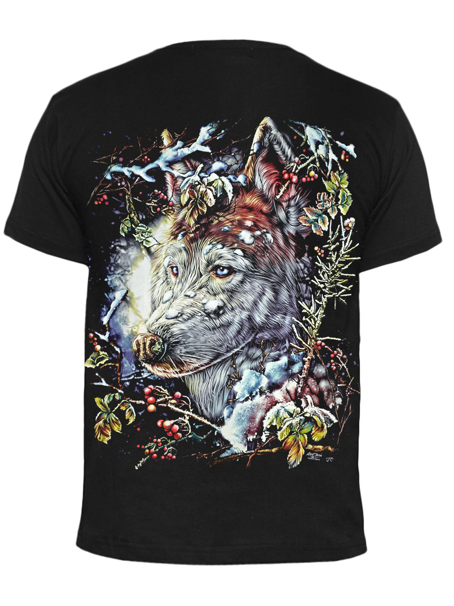 Футболка Rock Chang Волк в зимнем лесу - фото 2 - rockbunker.ru