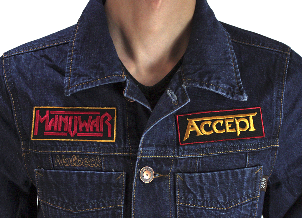 Куртка джинсовая с нашивками Manowar Accept Deff Leppard - фото 3 - rockbunker.ru