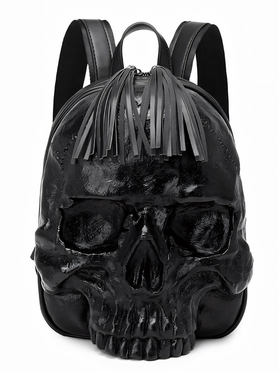 Рюкзак 3D Череп с кисточками черный - фото 1 - rockbunker.ru