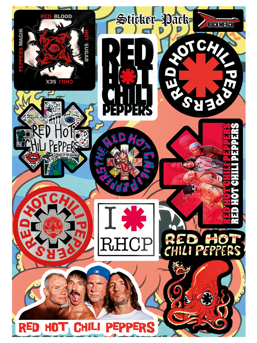 Стикерпак RockMerch Red Hot Chili Peppers - фото 1 - rockbunker.ru