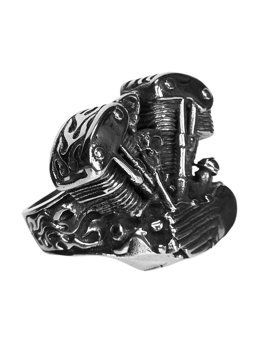 Кольцо Движок с Огнем - фото 1 - rockbunker.ru