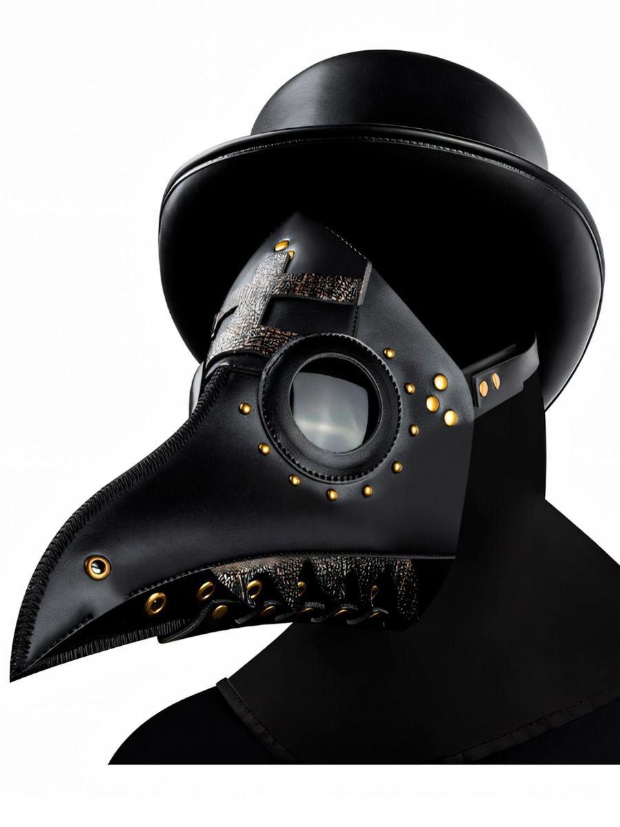 Маска Стимпанк Черная с Жабрами - фото 1 - rockbunker.ru