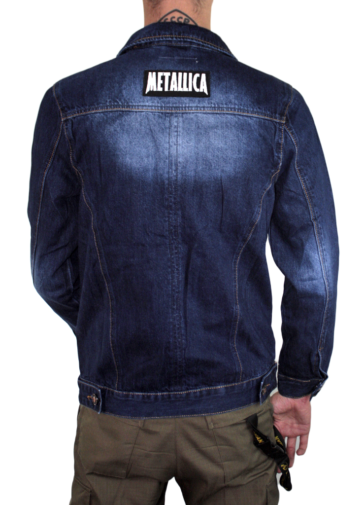 Куртка джинсовая с нашивками Anthrax Megadeth Metallica - фото 2 - rockbunker.ru