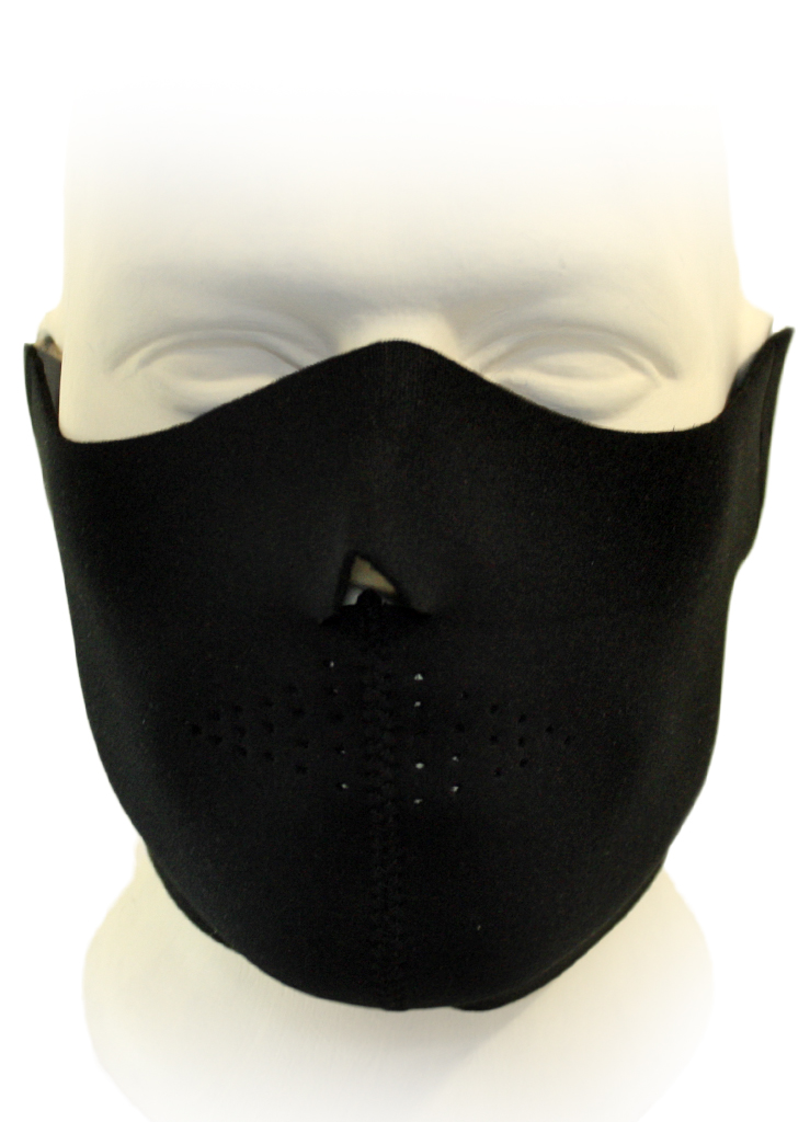 Байкерская маска черная без отстрочки закрывает уши - фото 2 - rockbunker.ru