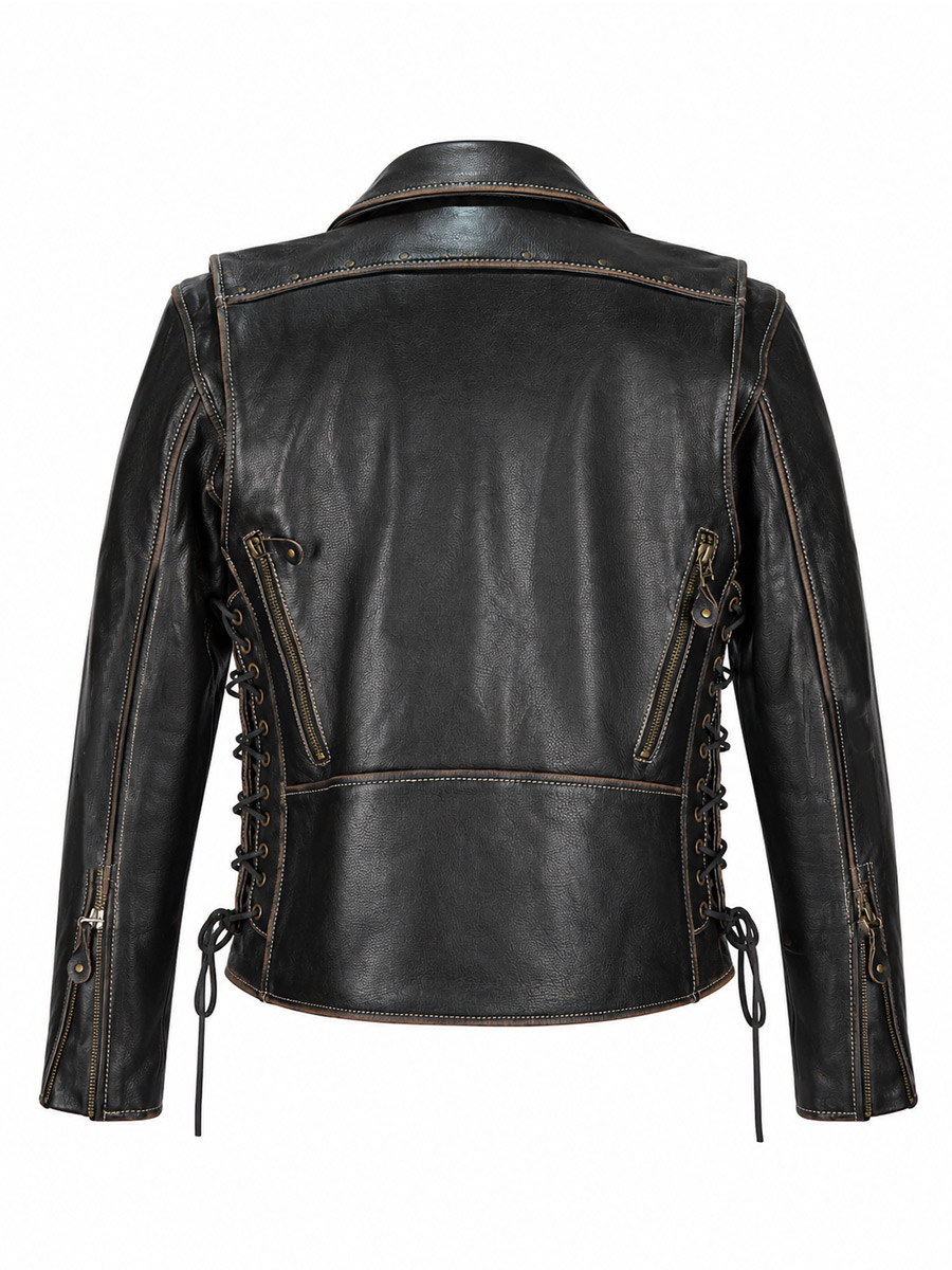 Косуха женская кожаная RockMerch KRM019ИBR - фото 2 - rockbunker.ru