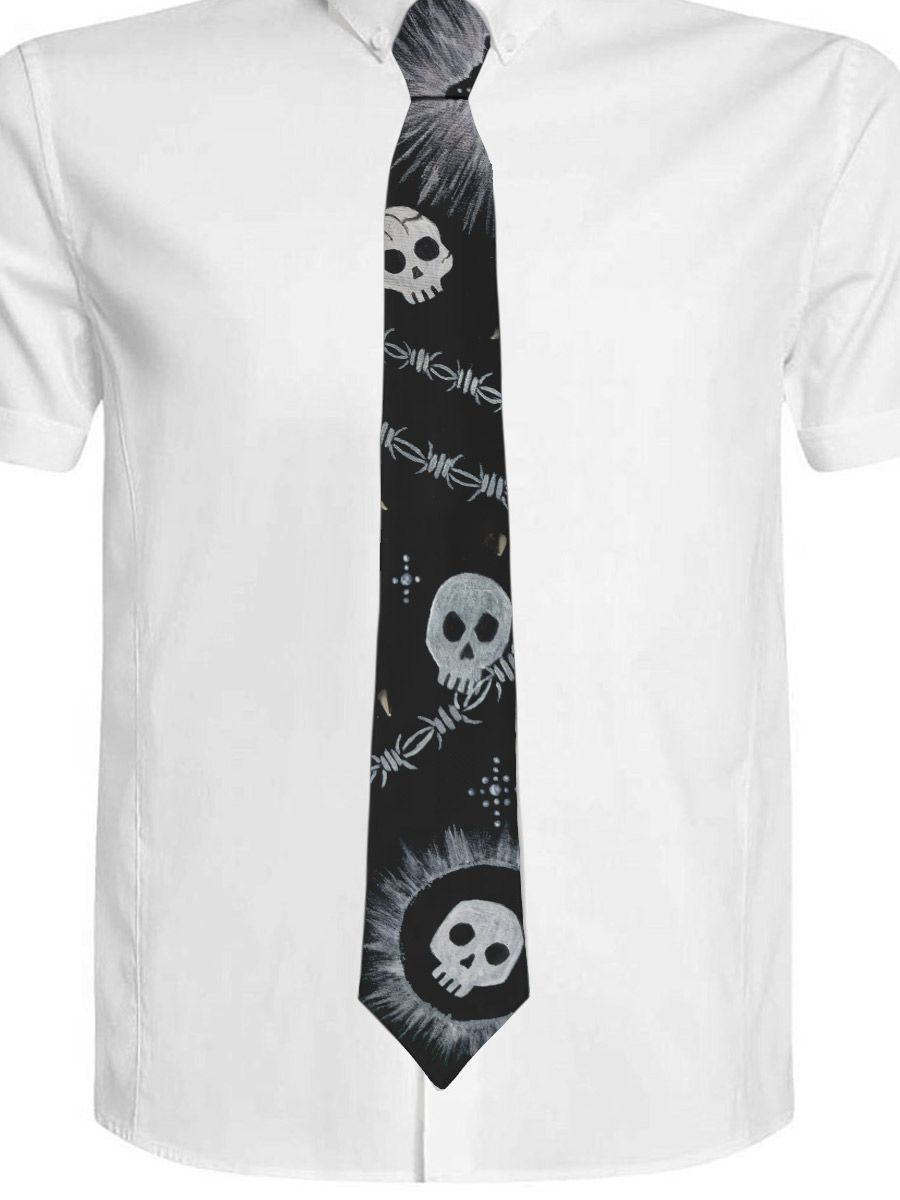 Галстук кастомный Sculls - фото 1 - rockbunker.ru