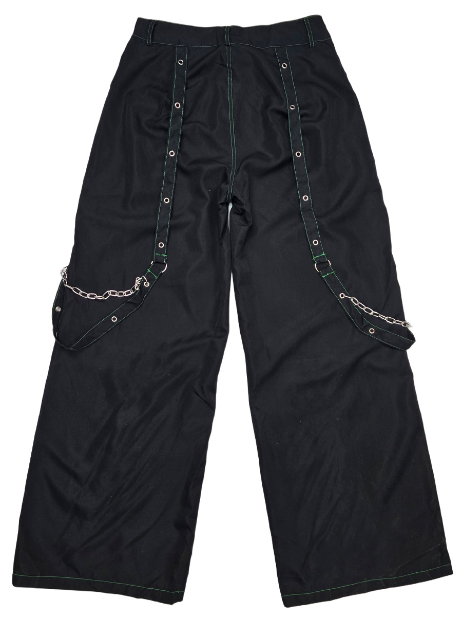 Штаны летние с цепями черно-зеленые - фото 2 - rockbunker.ru