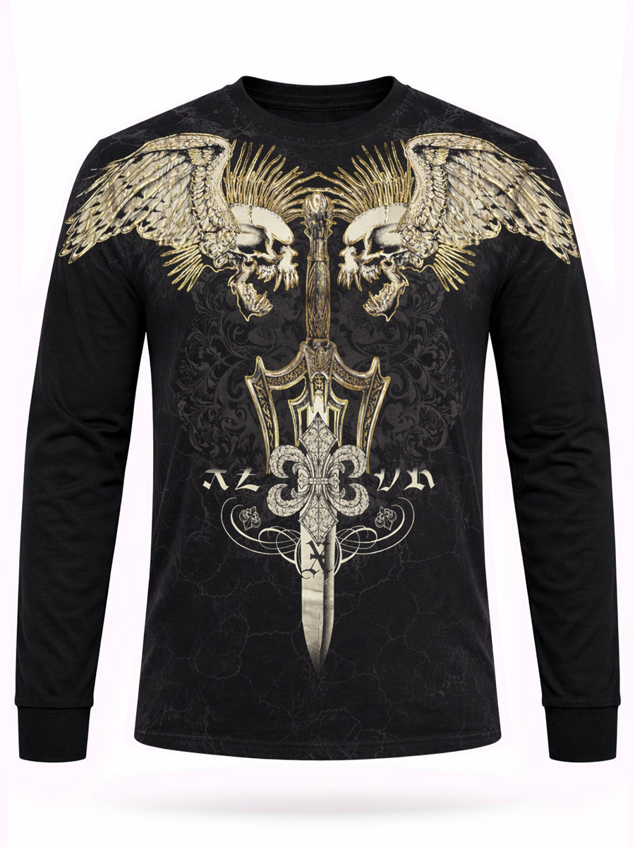 Футболка Xzavier с длинным рукавом Screaming Skulls - фото 1 - rockbunker.ru