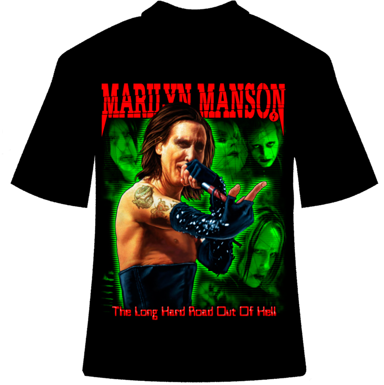 Футболка Marilyn Manson The long hard road out of Hell - фото 1 - rockbunker.ru