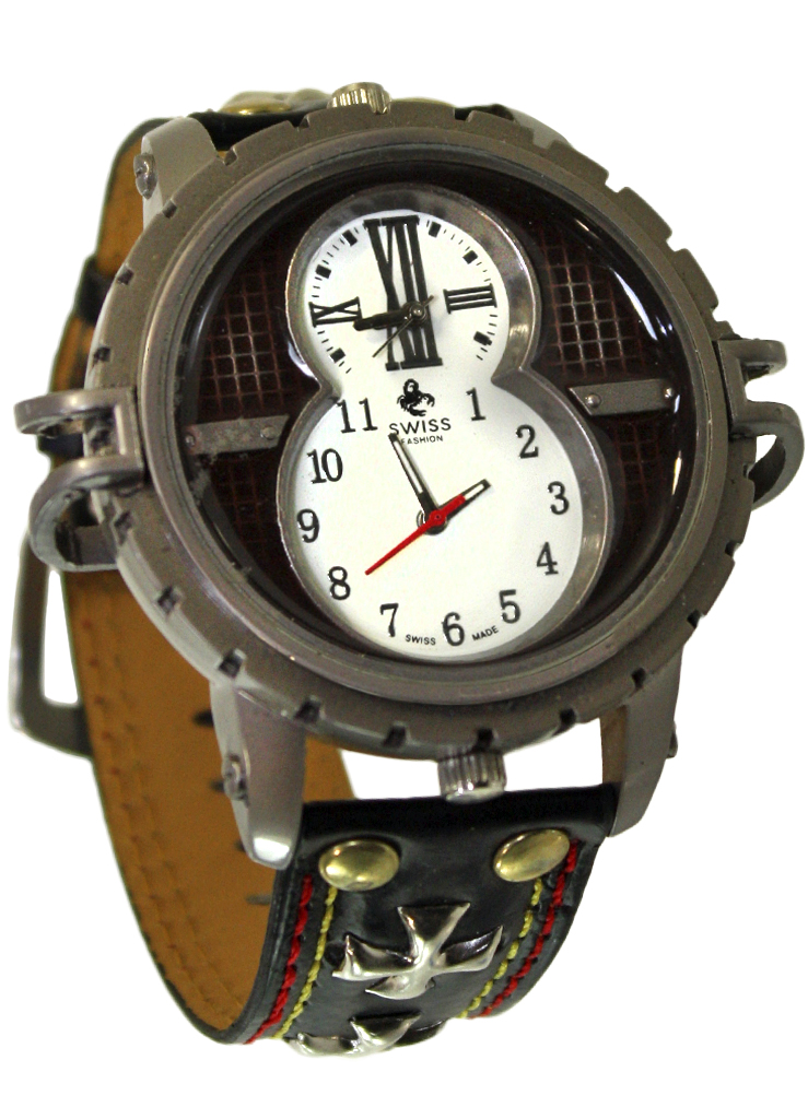 Часы наручные Swiss с кожаным браслетом - фото 5 - rockbunker.ru