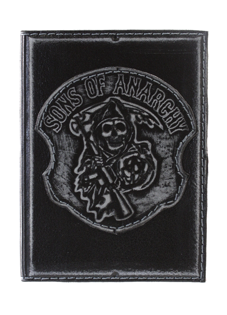 Обложка на паспорт Sons of Anarchy кожаная - фото 1 - rockbunker.ru
