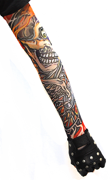 Тату-рукав Череп и колесо - фото 1 - rockbunker.ru