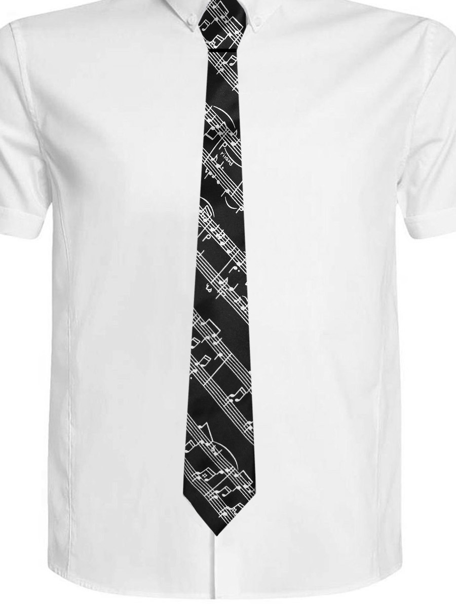 Галстук Ноты - фото 1 - rockbunker.ru