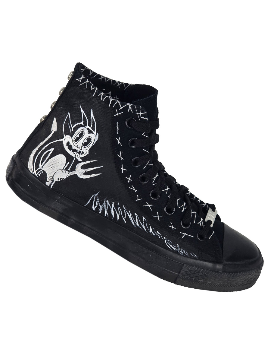 Кеды кастомные The Little Devil - фото 2 - rockbunker.ru