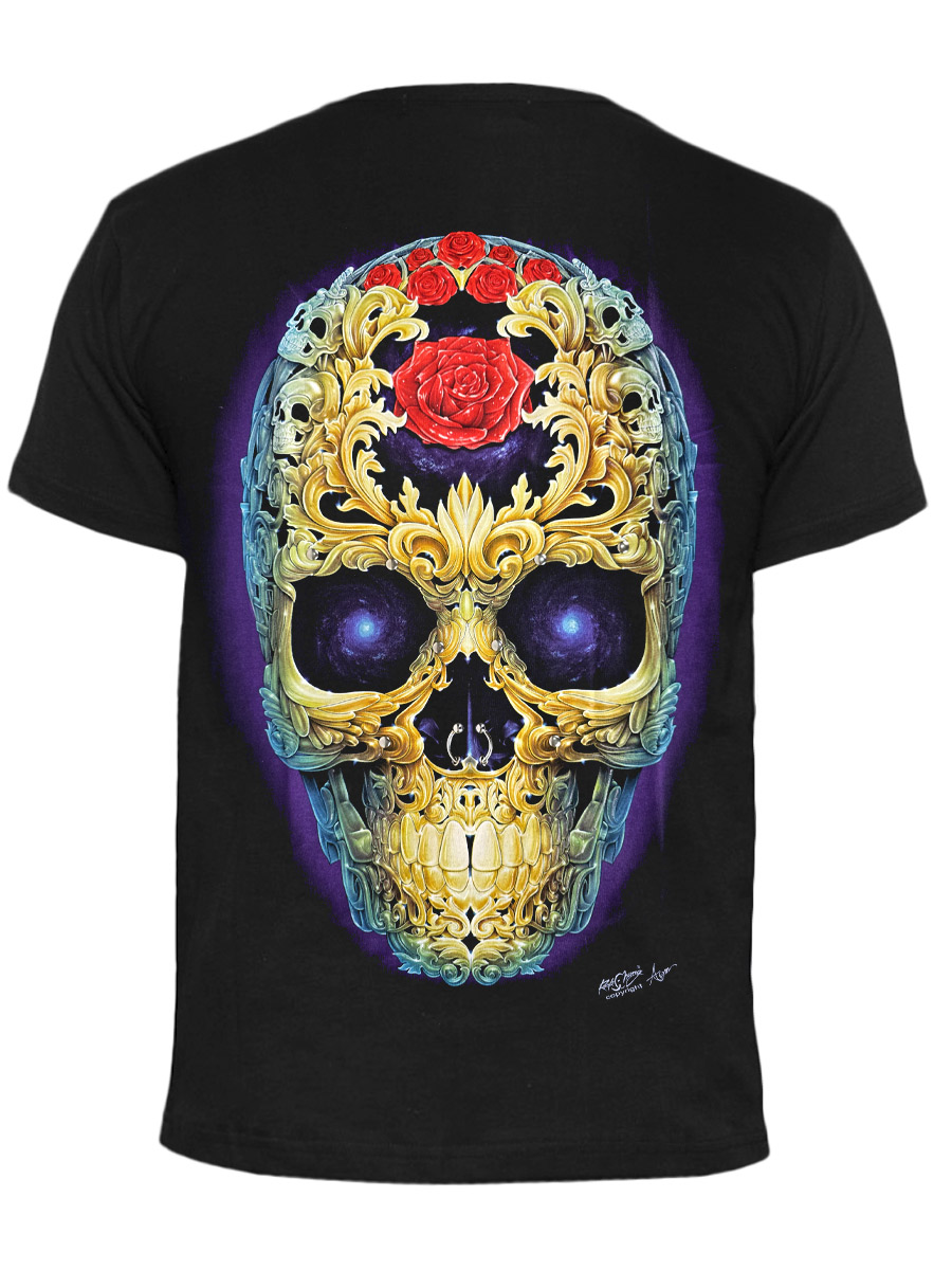 Футболка Rock Chang Flower Skull - фото 3 - rockbunker.ru