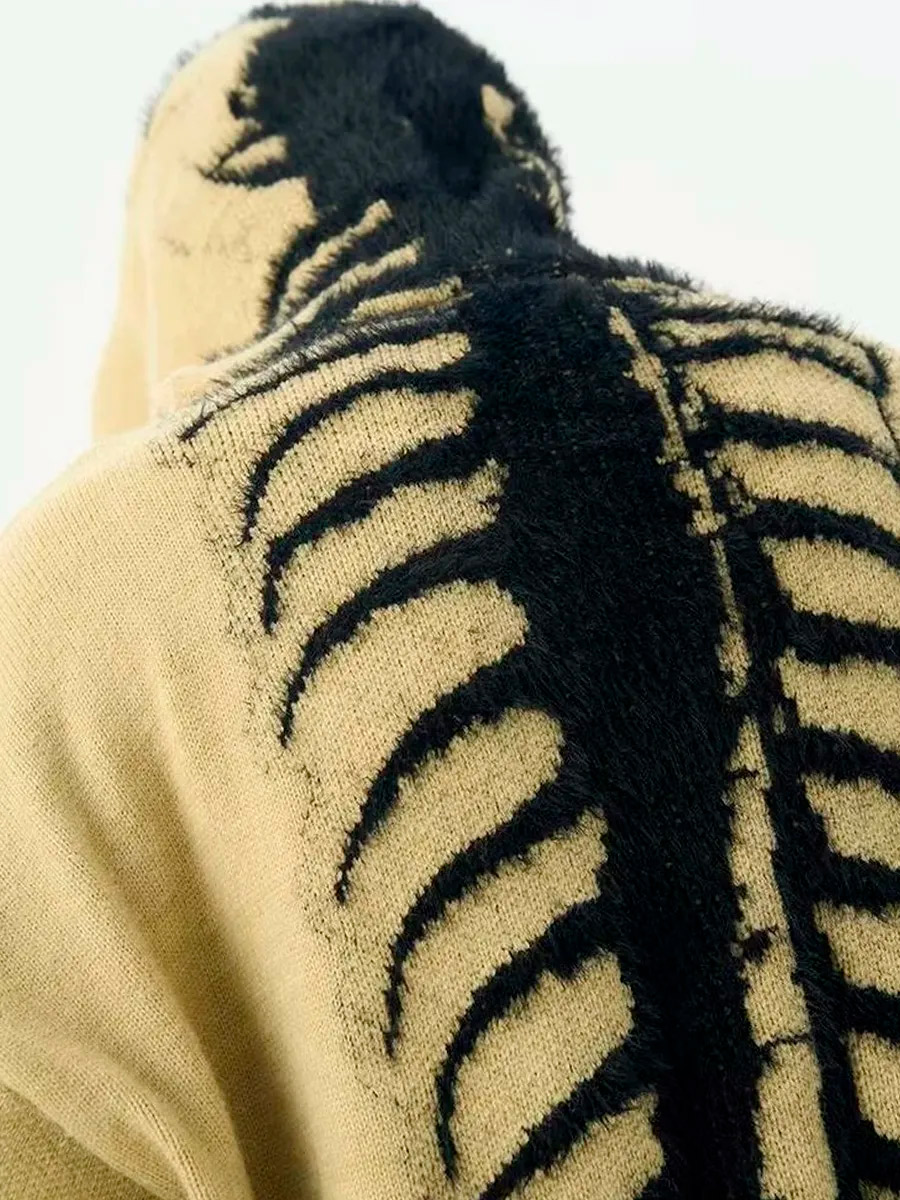 Свитер Вязаный с Капюшоном Бежевый - фото 3 - rockbunker.ru