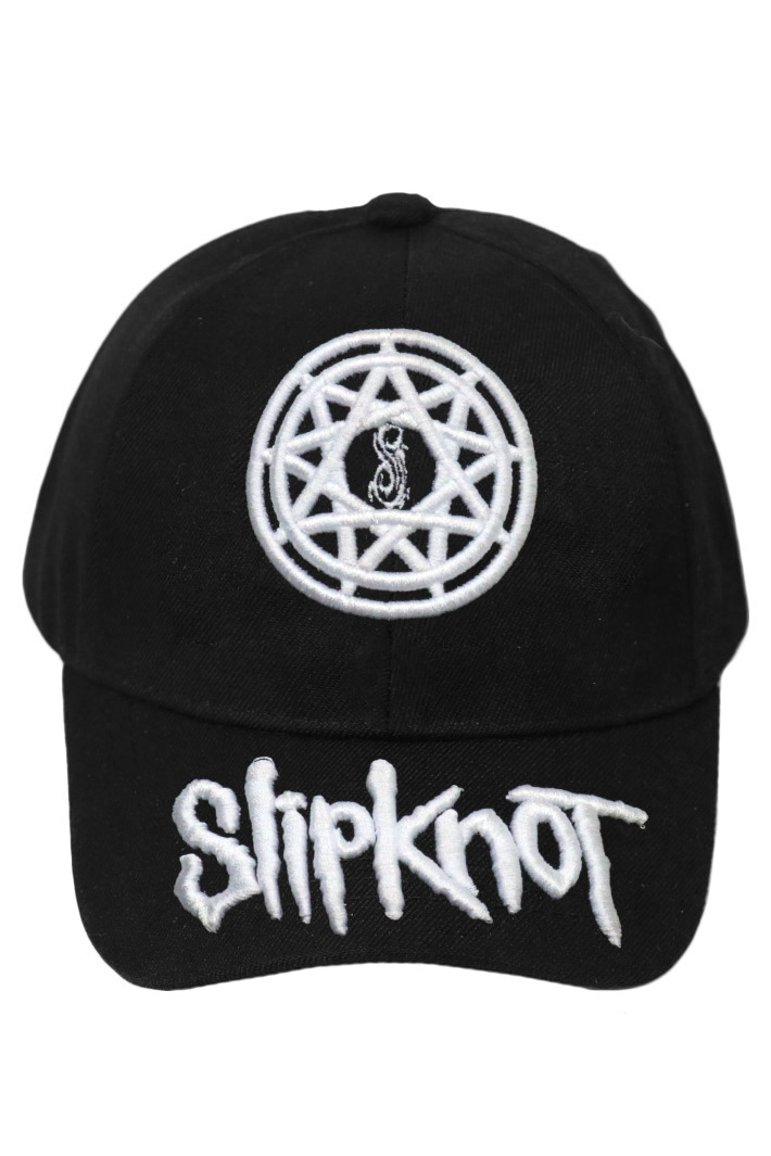 Бейсболка Slipknot с 3D вышивкой белая - фото 2 - rockbunker.ru