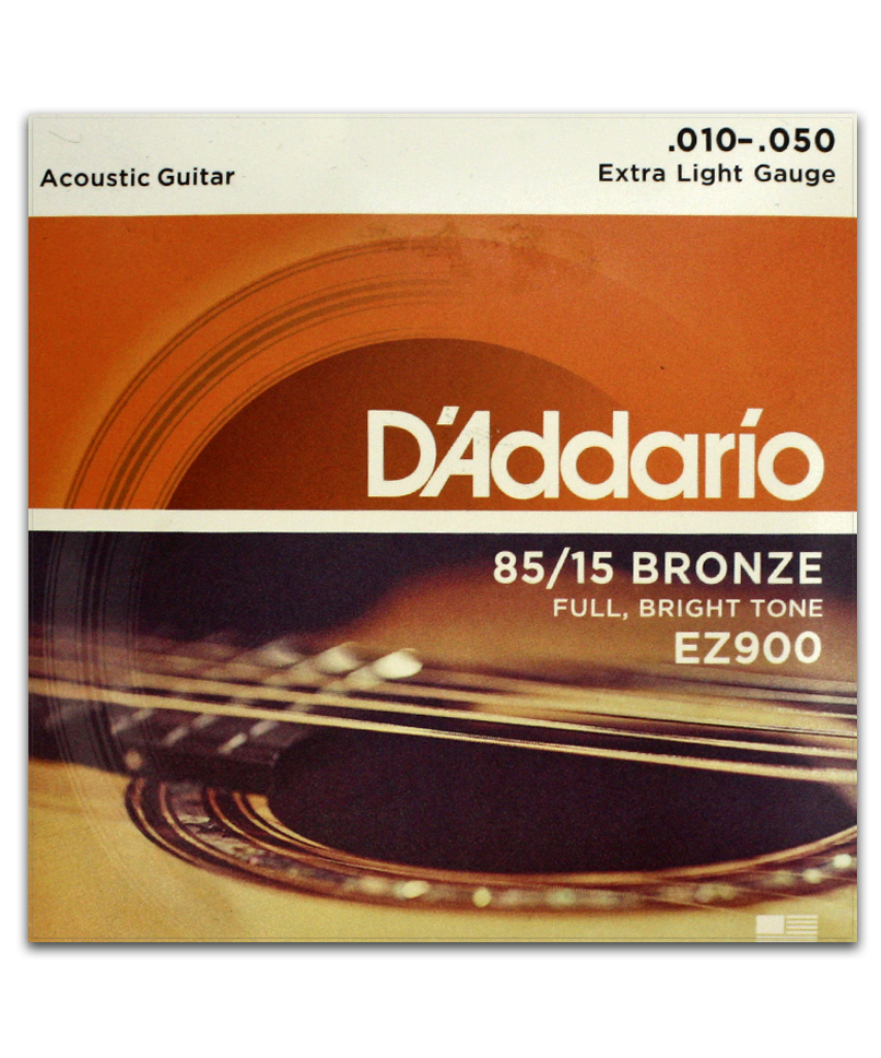 Комплект бронзовых струн D'Addario EZ900 Extra Light для акустической гитары - фото 1 - rockbunker.ru