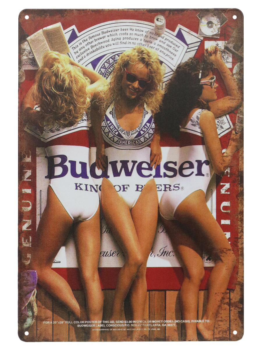 Табличка Budweiser - фото 1 - rockbunker.ru