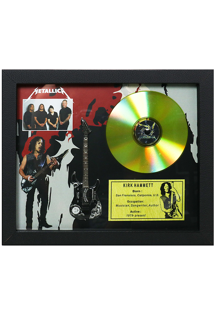 Сувенирный набор золотой диск Metallica Kirk Hamett - фото 1 - rockbunker.ru