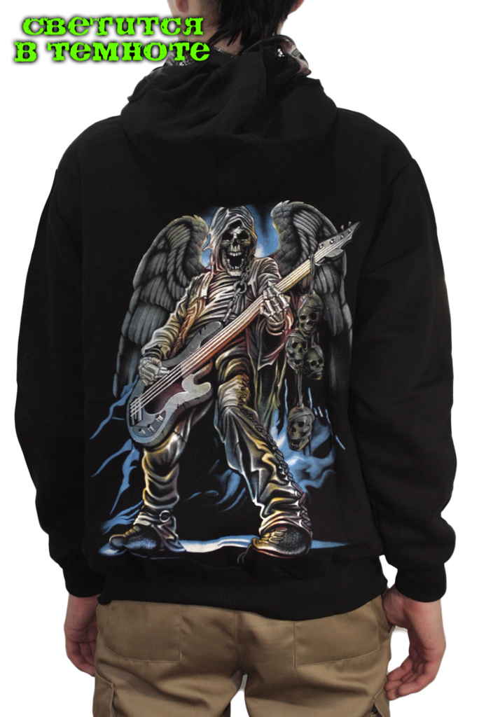 Толстовка Metal Heaven Angel of Rock светится в темноте - фото 2 - rockbunker.ru