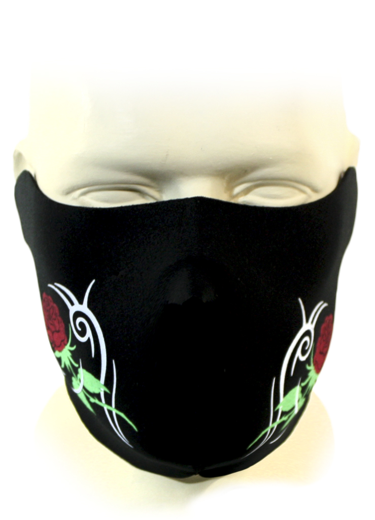 Байкерская маска с розой - фото 2 - rockbunker.ru
