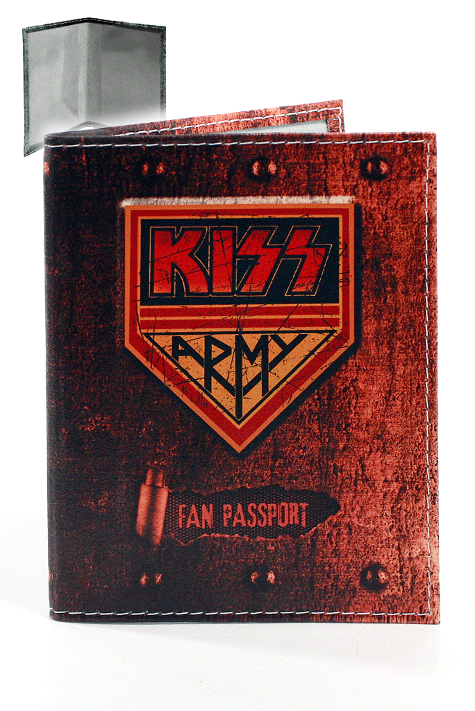 Обложка на паспорт RockMerch Kiss - фото 1 - rockbunker.ru