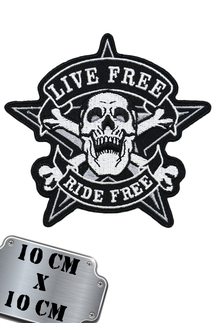 Термонашивка Live Free Ride Free - фото 1 - rockbunker.ru