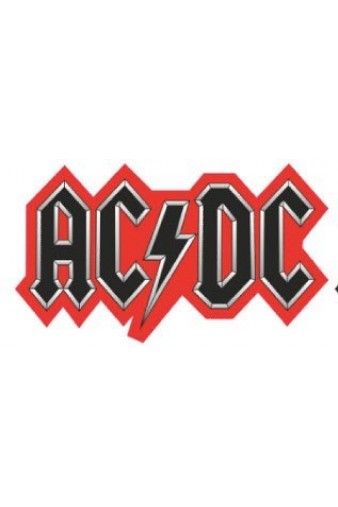 Наклейка-стикер AC DC красная - фото 1 - rockbunker.ru