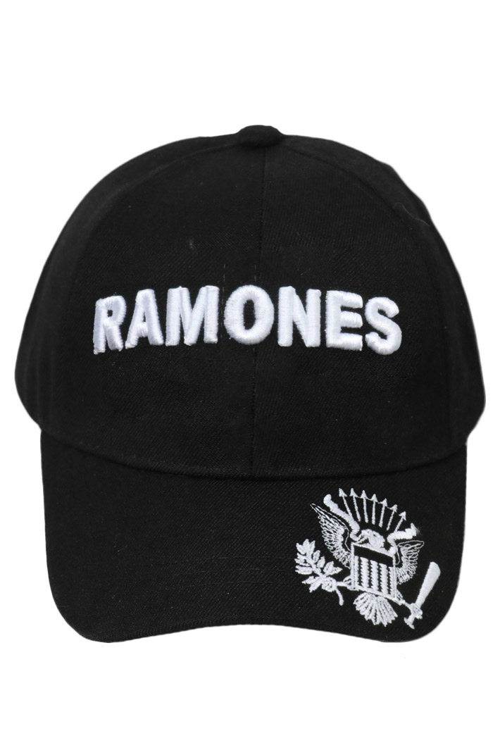 Бейсболка Ramones с 3D вышивкой белая - фото 2 - rockbunker.ru