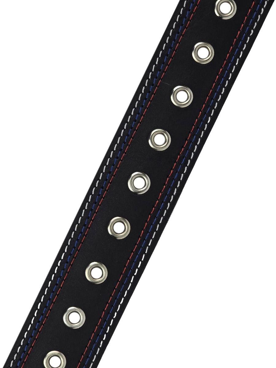 Ремень кожаный Rebel State Люверсы Три Строчки - фото 2 - rockbunker.ru