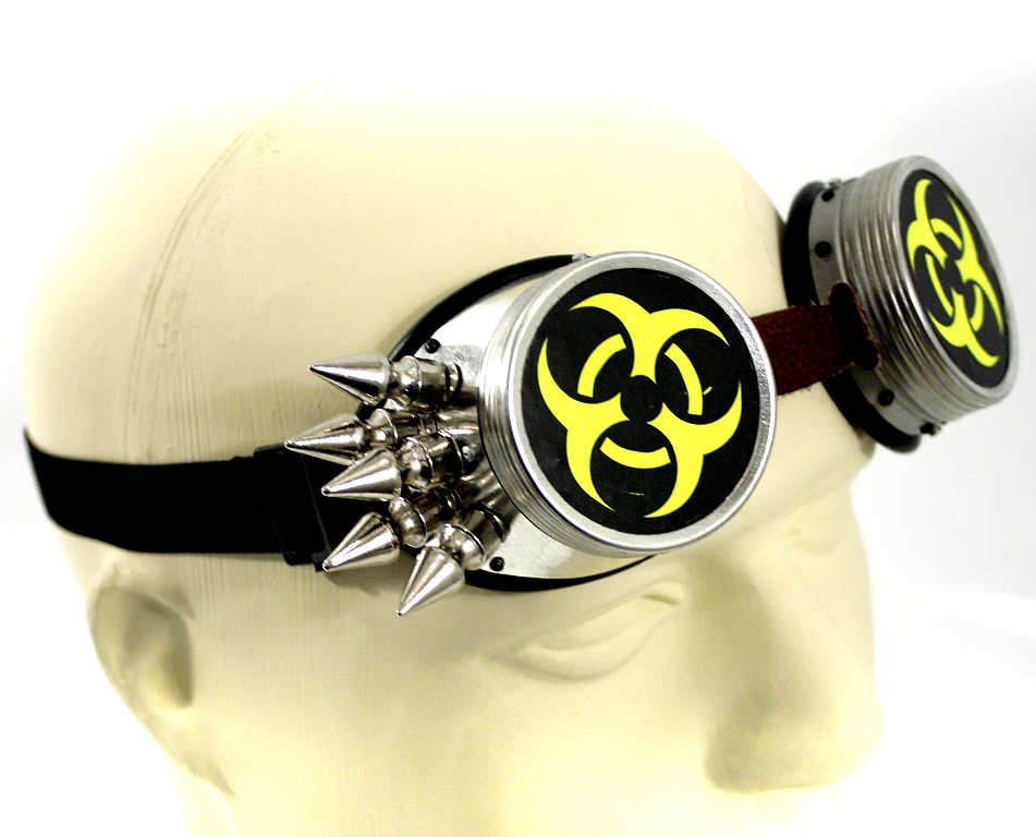 Кибер-очки гогглы Biohazard с 10 шипами - фото 2 - rockbunker.ru