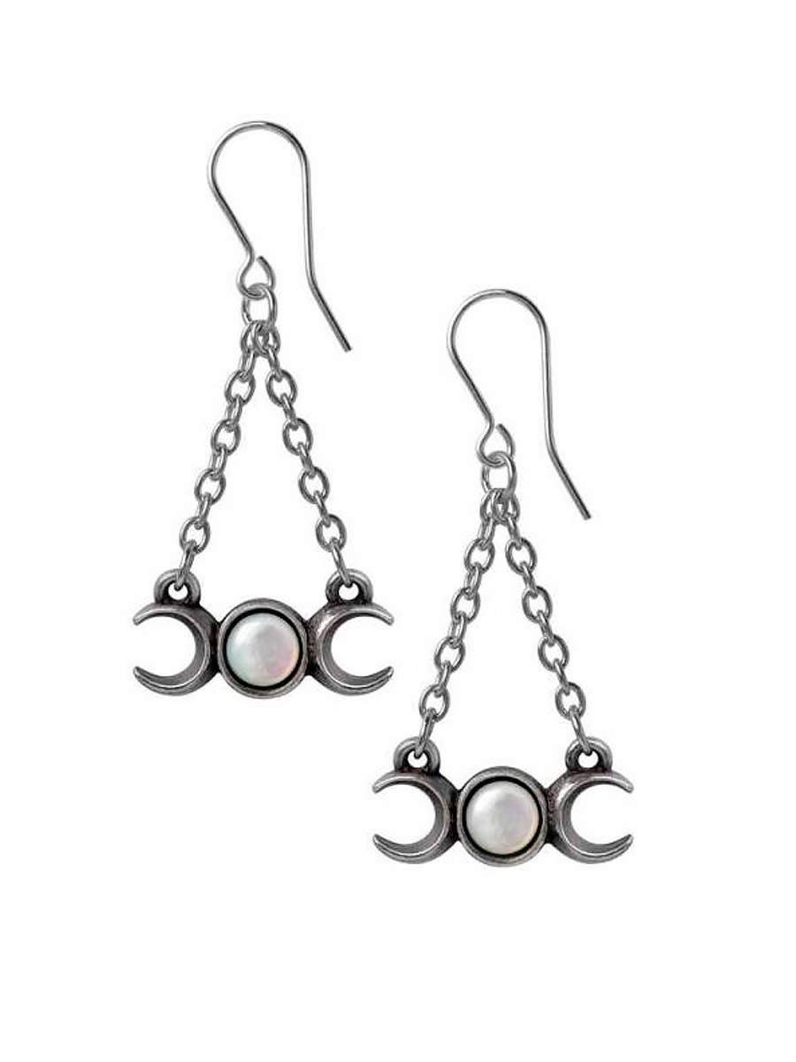 Серьги Alchemy Gothic E474 Wiccan Moon Droppers - фото 1 - rockbunker.ru