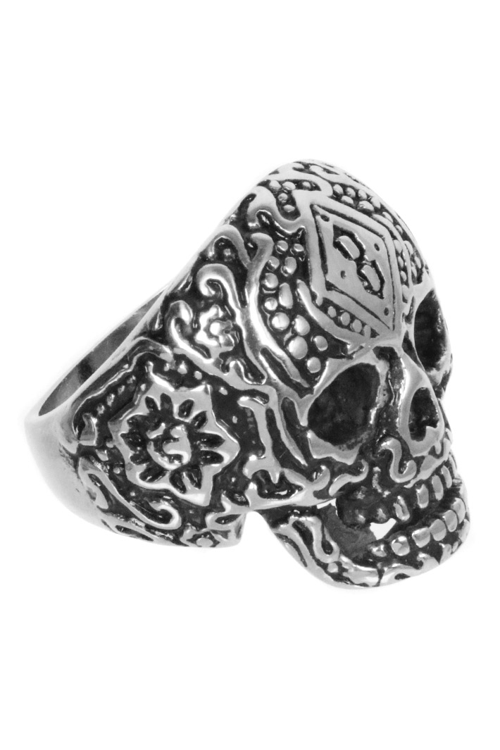 Кольцо Мексиканский череп - фото 1 - rockbunker.ru