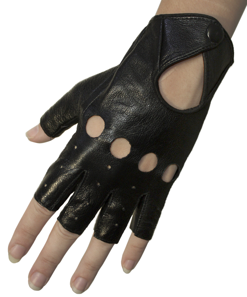 Перчатки кожаные без пальцев женские - фото 1 - rockbunker.ru