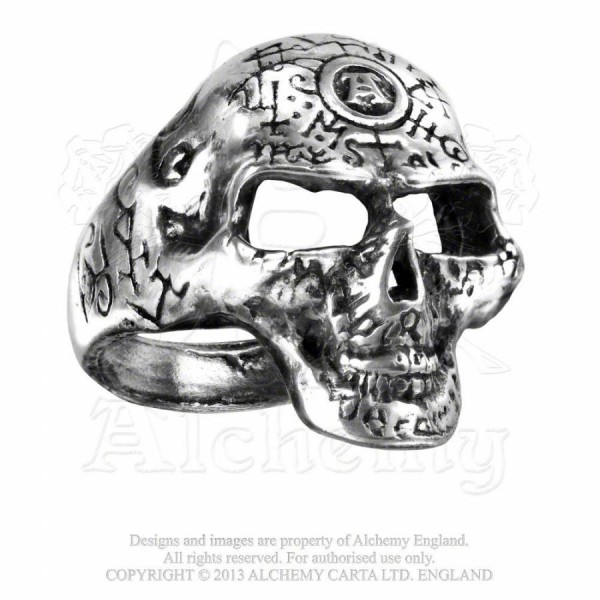 Кольцо Alchemy Gothic R122 Omega Skull - фото 3 - rockbunker.ru