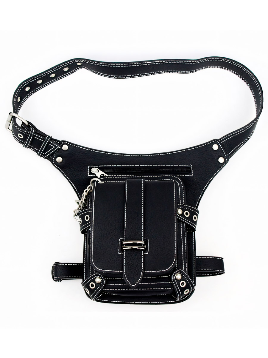 Сумка Стимпанк Универсальная Белая Строчка - фото 2 - rockbunker.ru