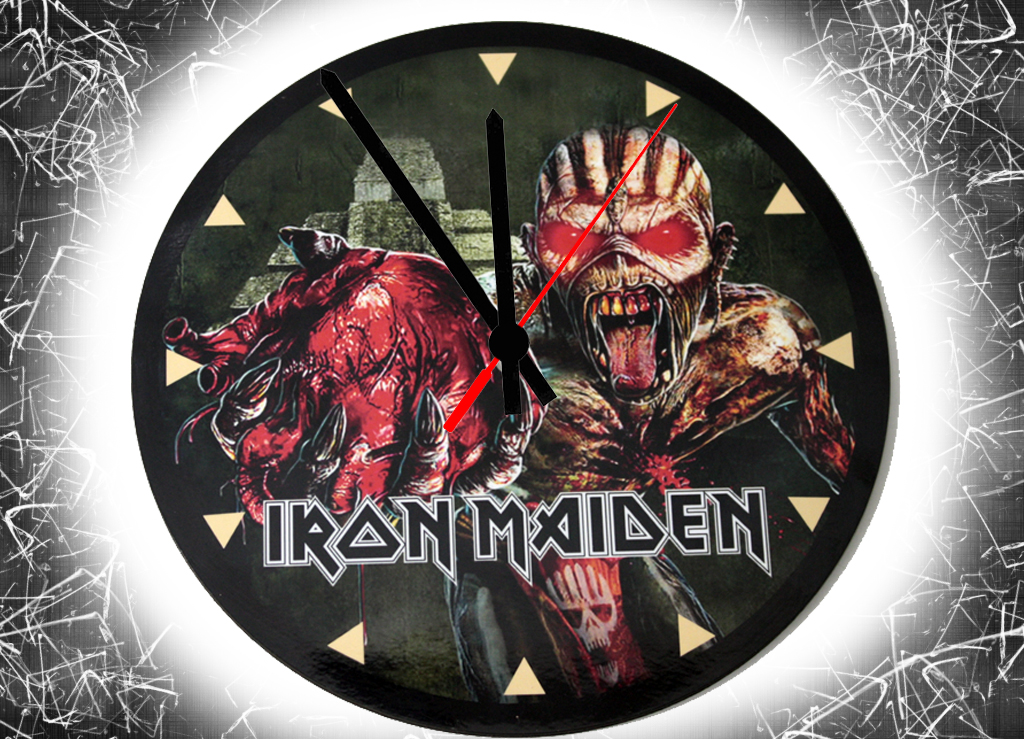 Часы настенные RockMerch Iron Maiden - фото 1 - rockbunker.ru