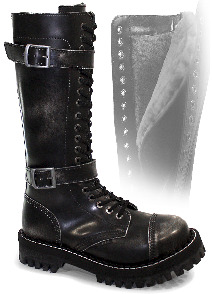 Зимние ботинки Steel на молнии 139-140 White-Black 2P Z - фото 1 - rockbunker.ru