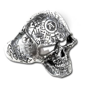Кольцо Alchemy Gothic R122 Omega Skull - фото 1 - rockbunker.ru