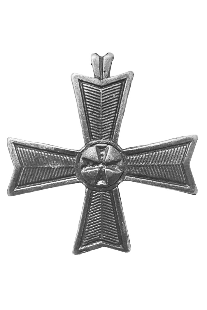 Кулон Мальтийский крест серый - фото 1 - rockbunker.ru