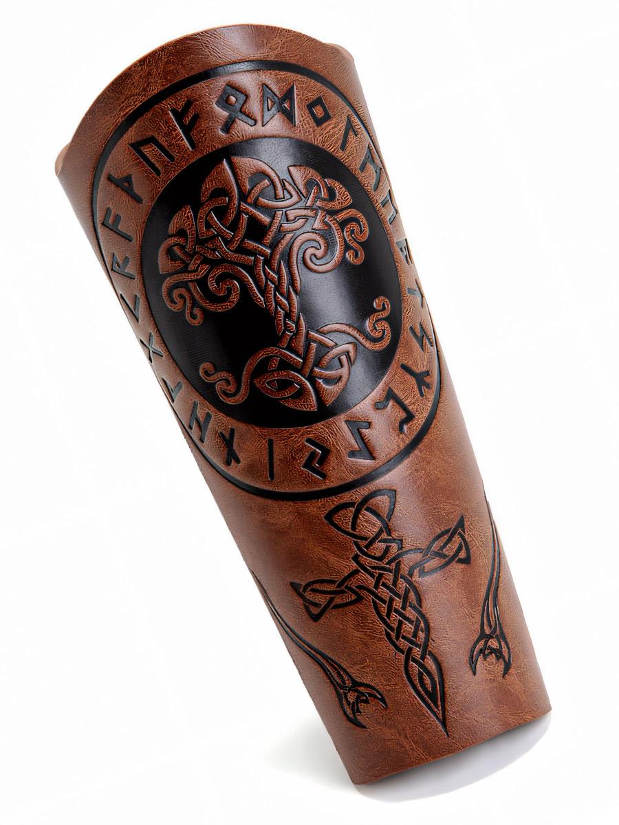 Наруч с Тиснением Дерево Иггдрасиль  Коричневый - фото 1 - rockbunker.ru