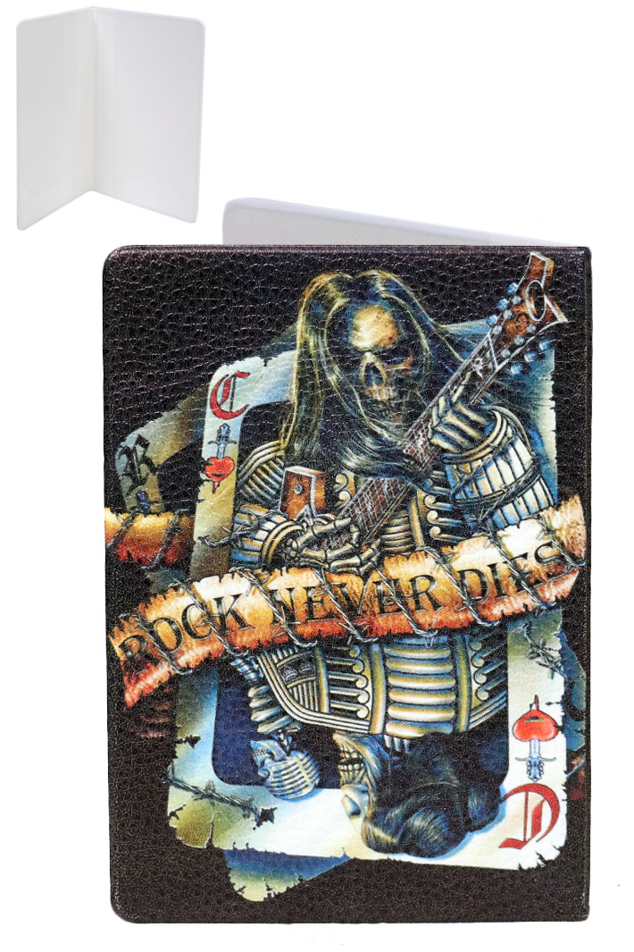 Обложка на паспорт RockMerch Rock Never Dies - фото 2 - rockbunker.ru