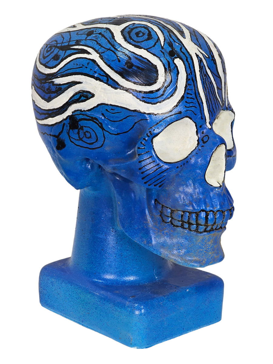 Череп Декоративный Синий Sky - фото 1 - rockbunker.ru