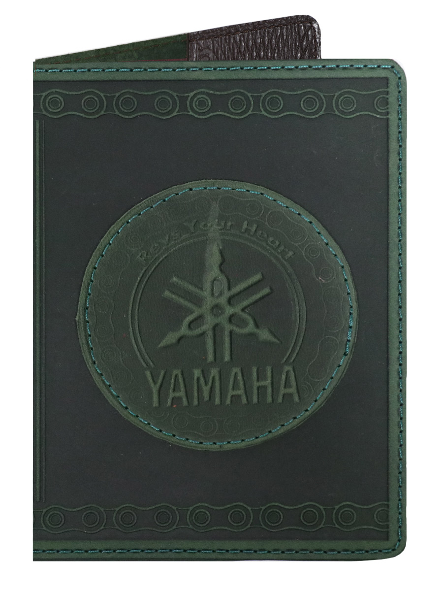 Обложка на паспорт Yamaha зеленая - фото 1 - rockbunker.ru
