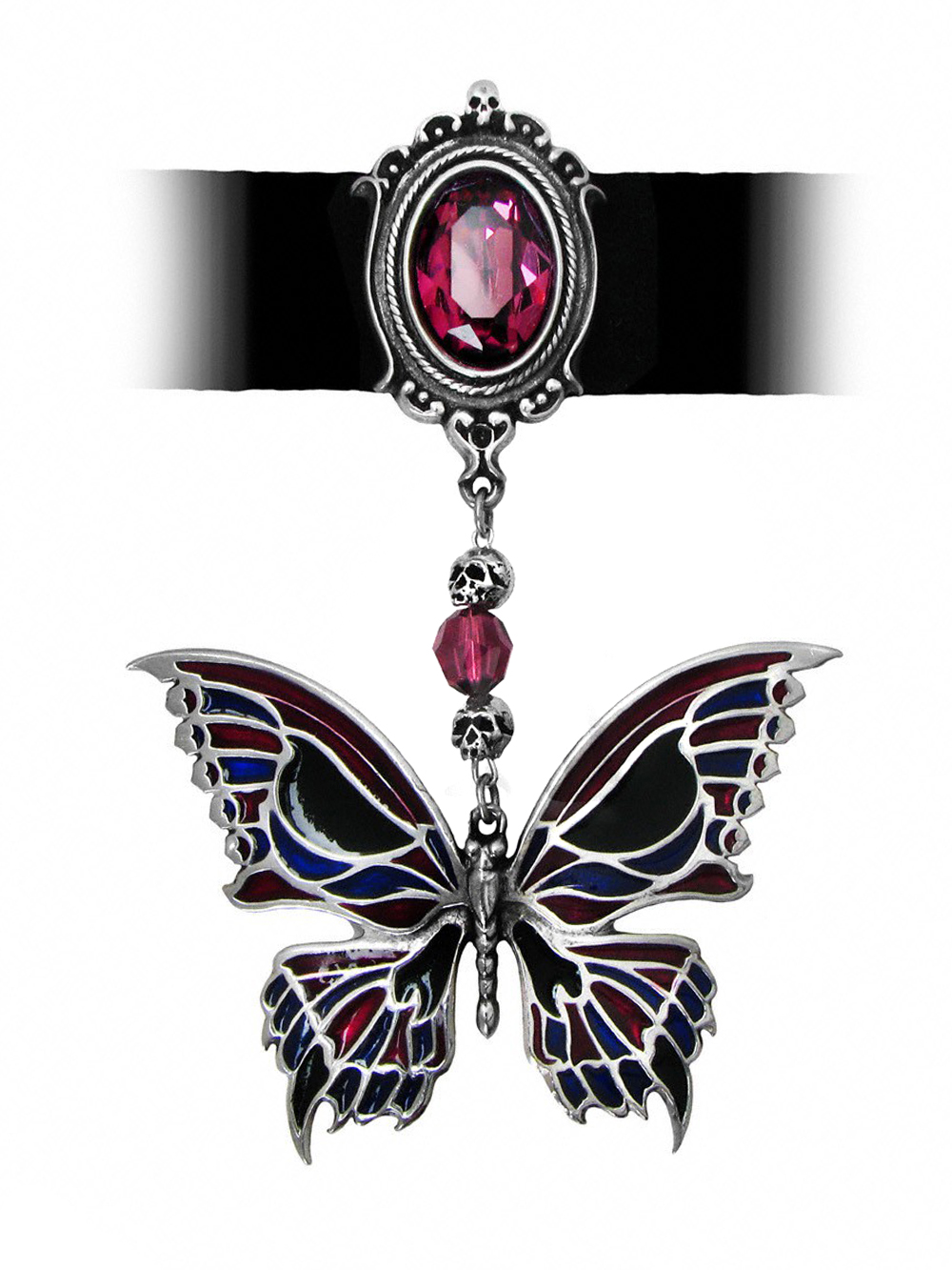 Подвеска Alchemy Gothic P633 Deaths-Head Butterfly - фото 1 - rockbunker.ru