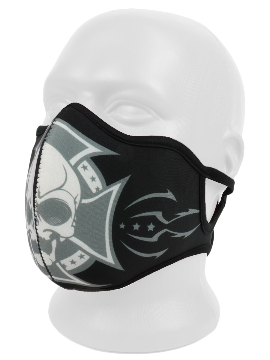 Байкерская маска Череп с мальтийским крестом - фото 2 - rockbunker.ru